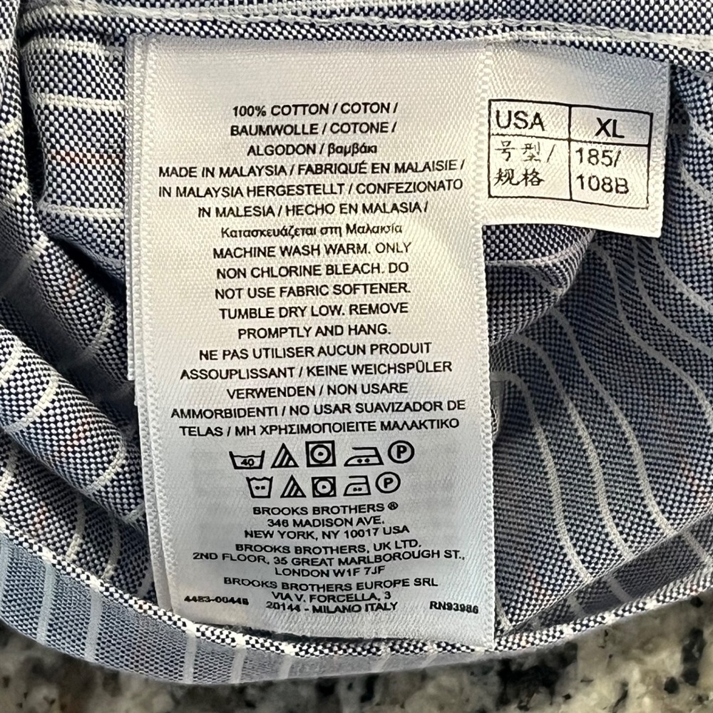 Brooks Brothers Shirt Mens XL Gray 1818 Regent L/S B/U Cotton - Picture 10 of 10
